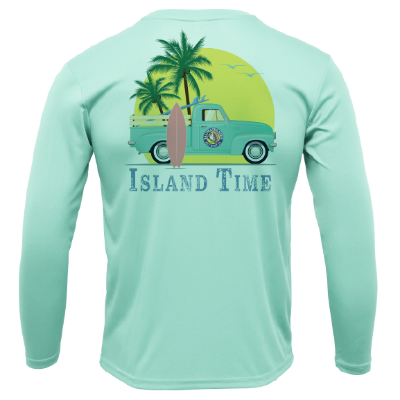 Saltwater Born Key West, FL Island Time Men's Long Sleeve UPF 50+ Dry-Fit Shirt