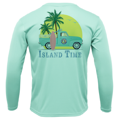 Saltwater Born Key West, FL Island Time Men's Long Sleeve UPF 50+ Dry-Fit Shirt