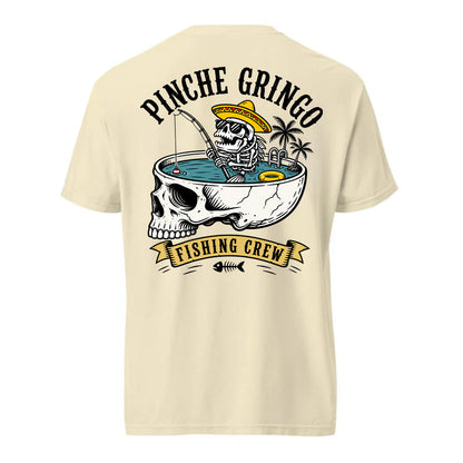 Pinche Gringo Fishing Crew Skull Pool Shirt