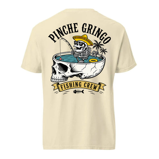 Pinche Gringo Fishing Crew Skull Pool Shirt