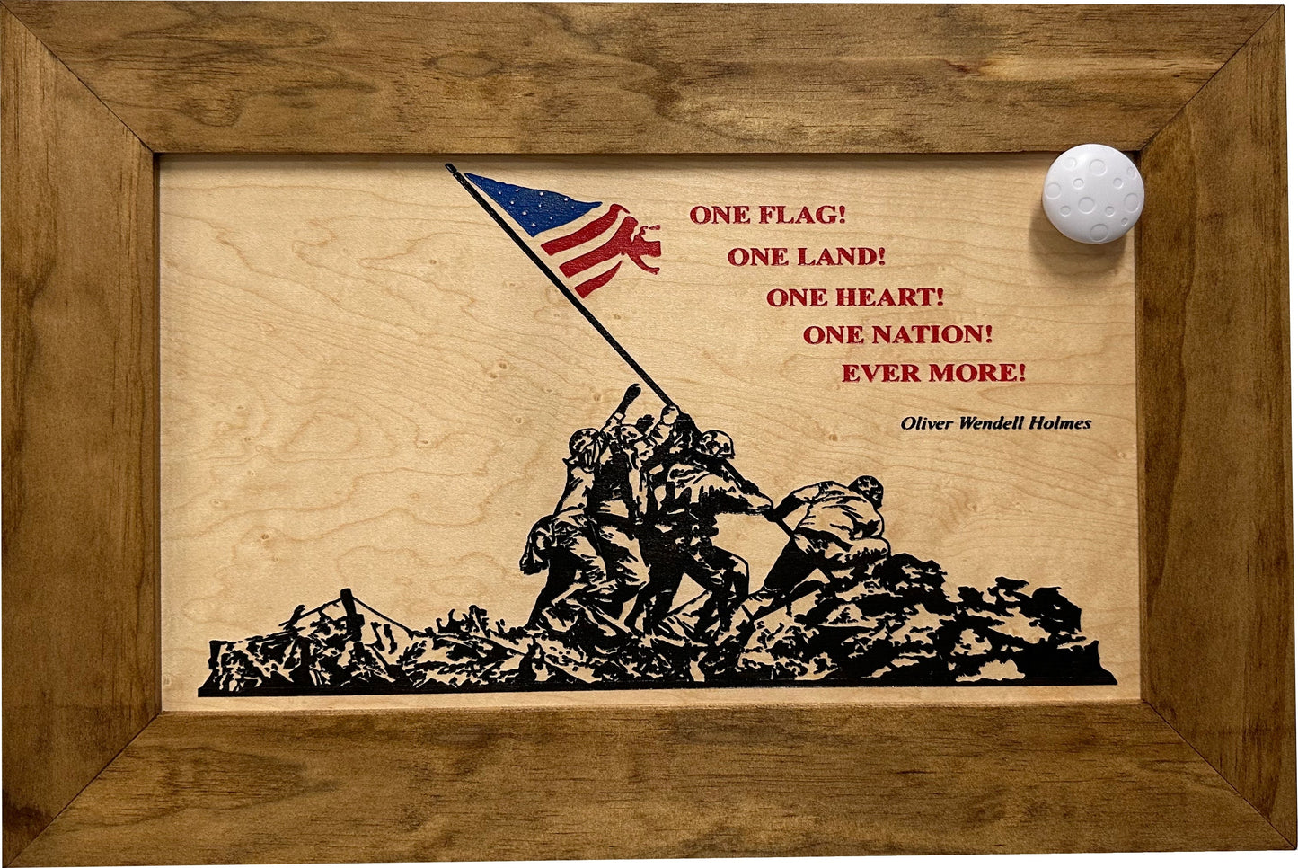 Bellewood Designs - Iwo Jima Flag Raising Decorative Wall-Mounted Secure Gun Cabinet