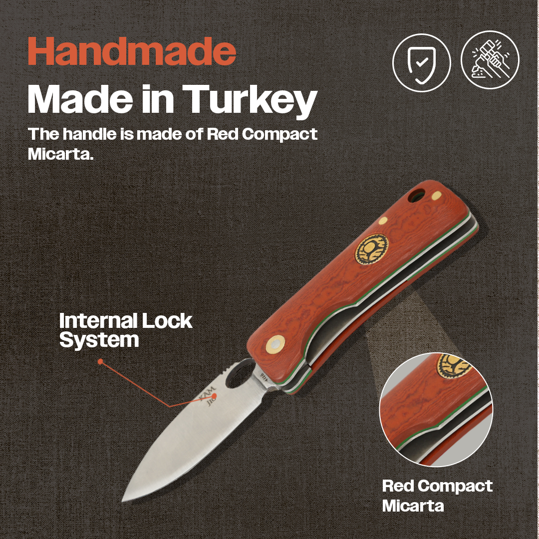 Kam Knife – J10 - Red Inlay Handle - Pocket Knife