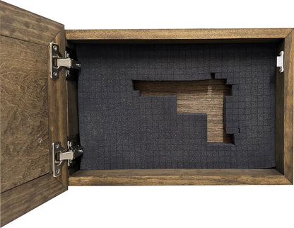 Bellewood Designs - American Flag Decorative Wall-Mounted Gun Cabinet (Jacobean)