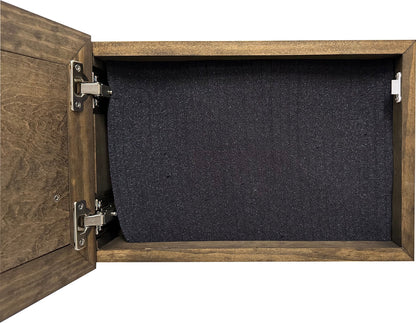 Bellewood Designs - American Flag Decorative Wall-Mounted Gun Cabinet (Jacobean)