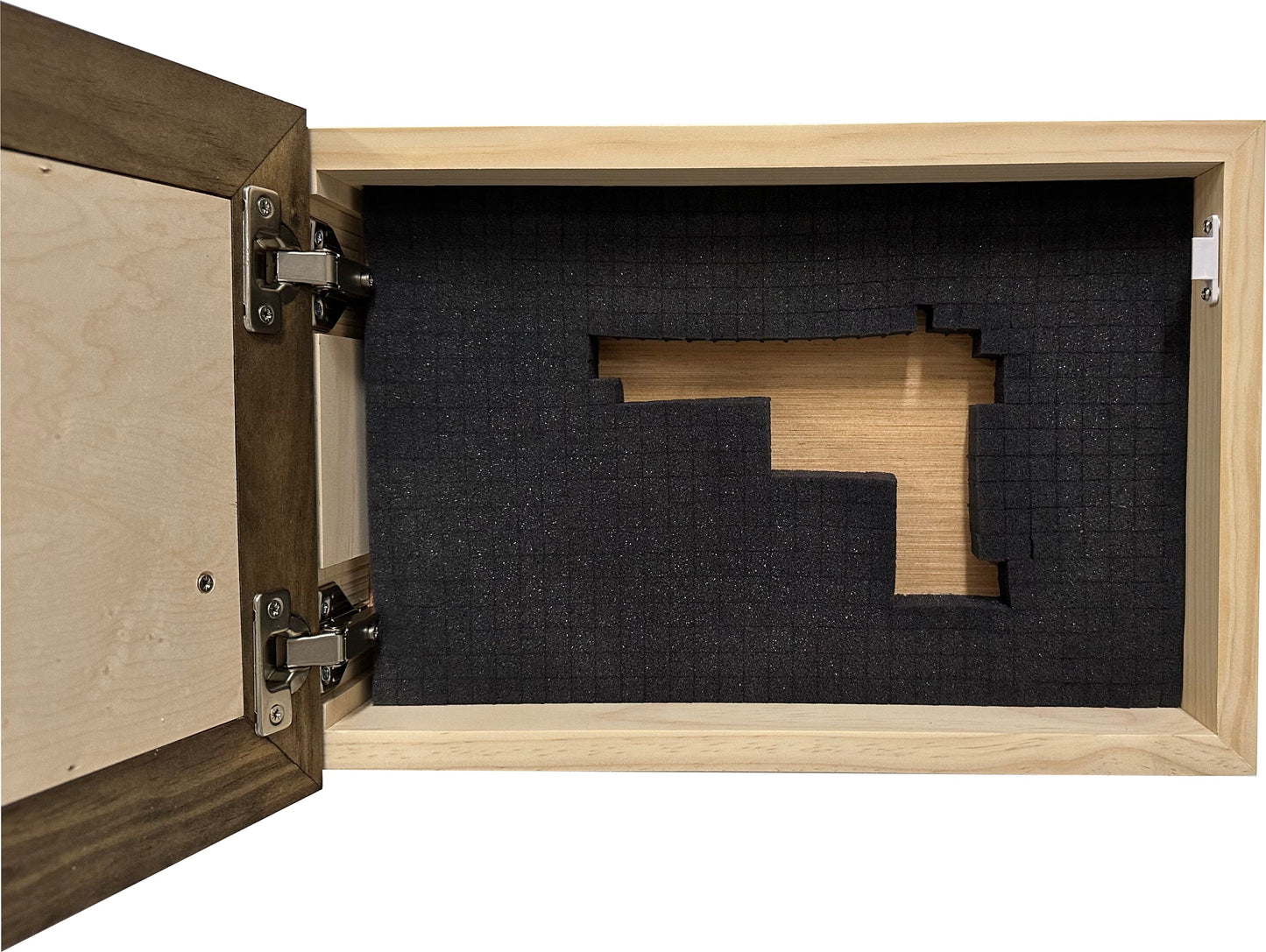 Bellewood Designs - American Flag Decorative Wall-Mounted Gun Cabinet (Jacobean & Natural)