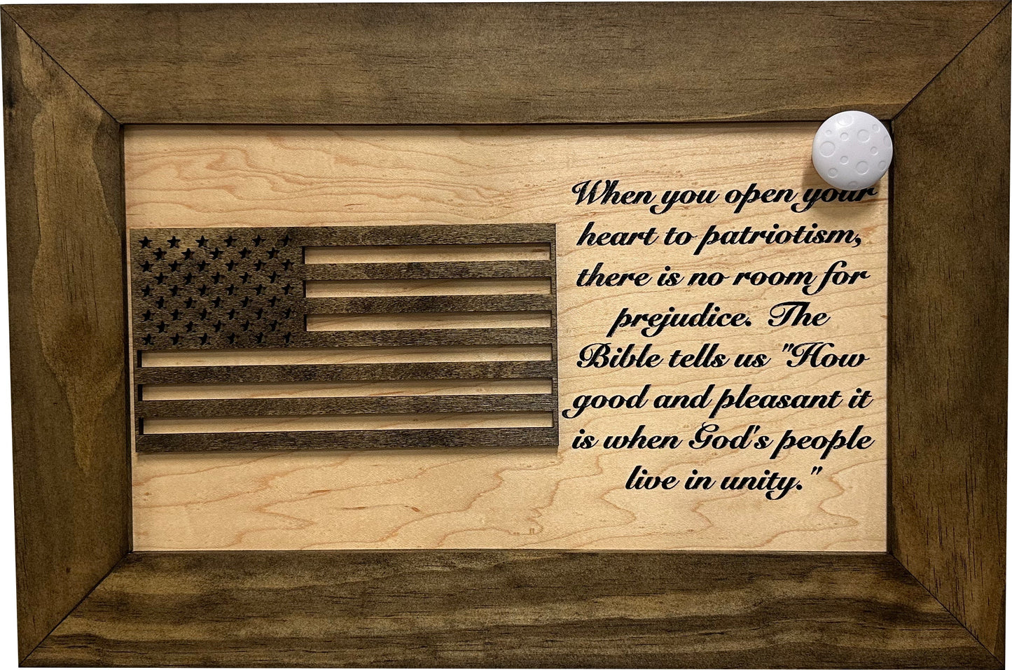 Bellewood Designs - American Flag Decorative Wall-Mounted Gun Cabinet (Jacobean & Natural)