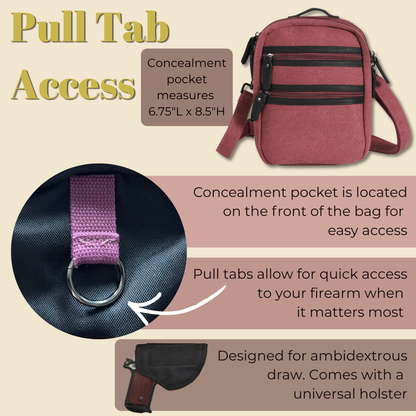 Concealed Carry Unisex Jax Canvas Crossbody by Lady Conceal