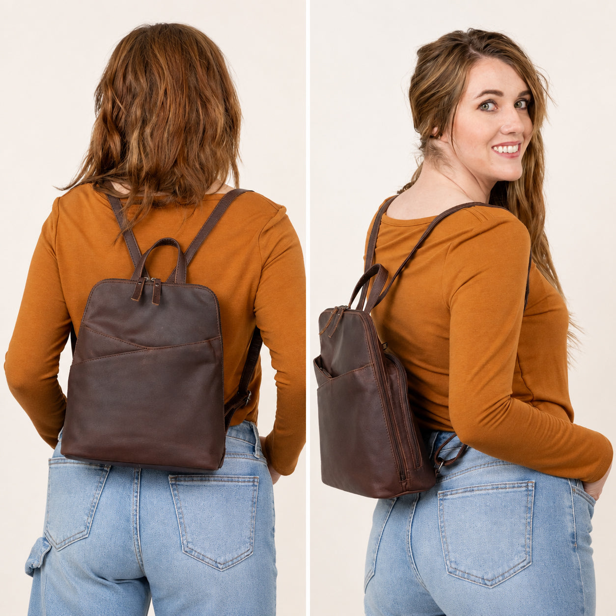 Concealed Carry Jayden Leather Backpack by Lady Conceal
