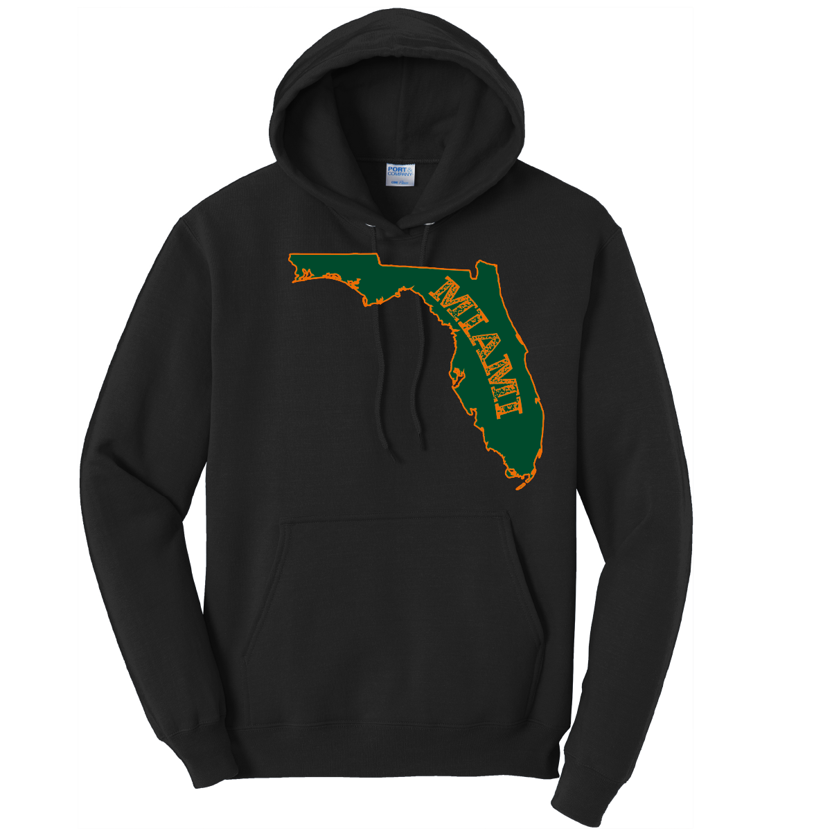 Saltwater Born Miami Orange and Green Cotton Hoodie