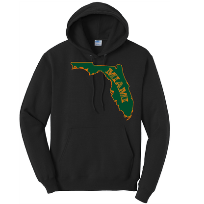 Saltwater Born Miami Orange and Green Cotton Hoodie