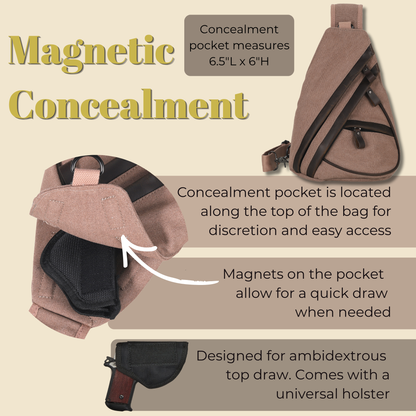 Concealed Carry Jordan Canvas Sling by DS Conceal