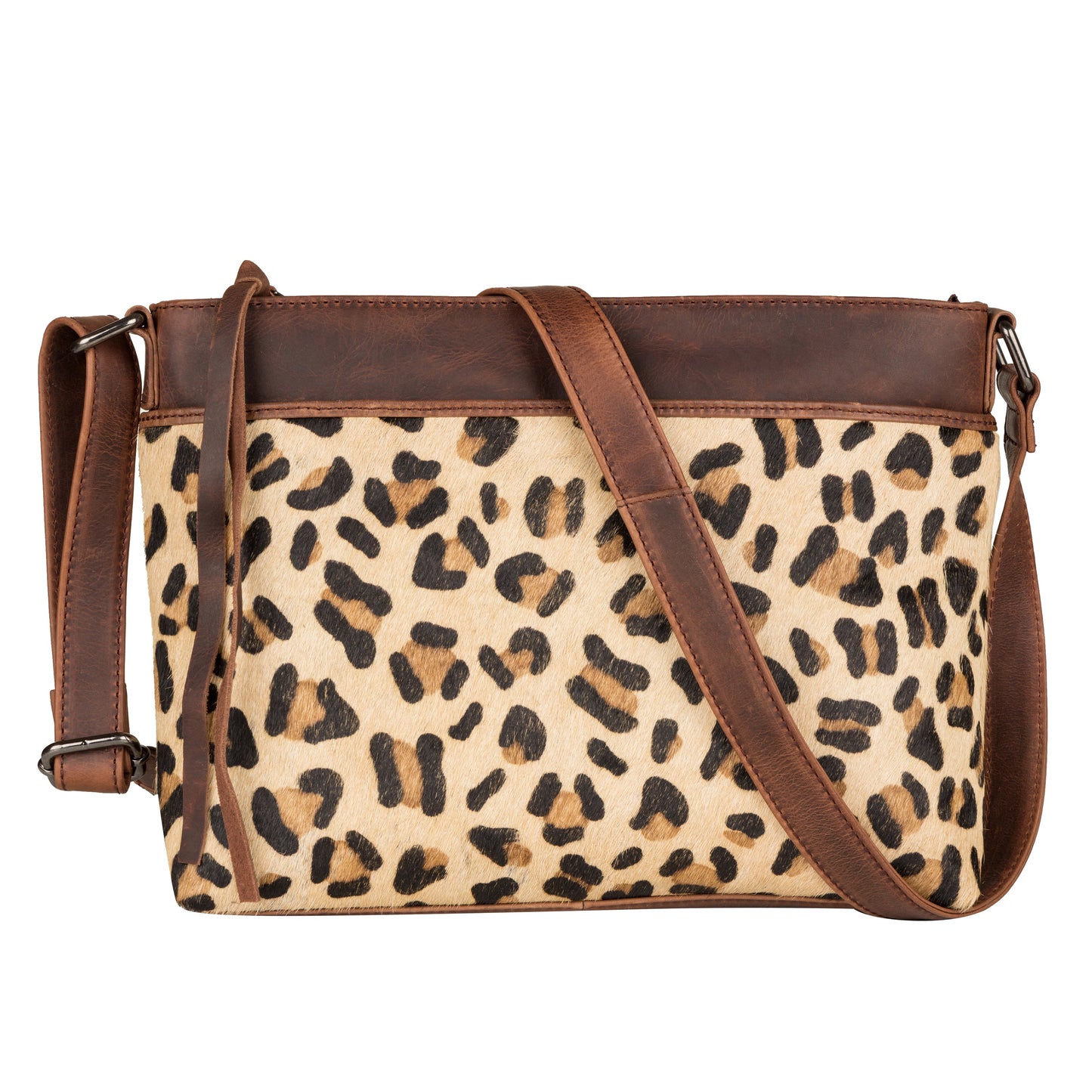 Concealed Carry Josie Genuine Leather Hair-on Leopard Print Crossbody by Lady Conceal