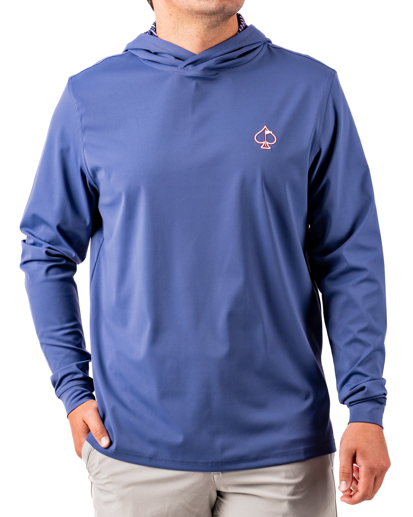 Pins and Aces Performance Golf Hoodie - Wavy Stars and Stripes
