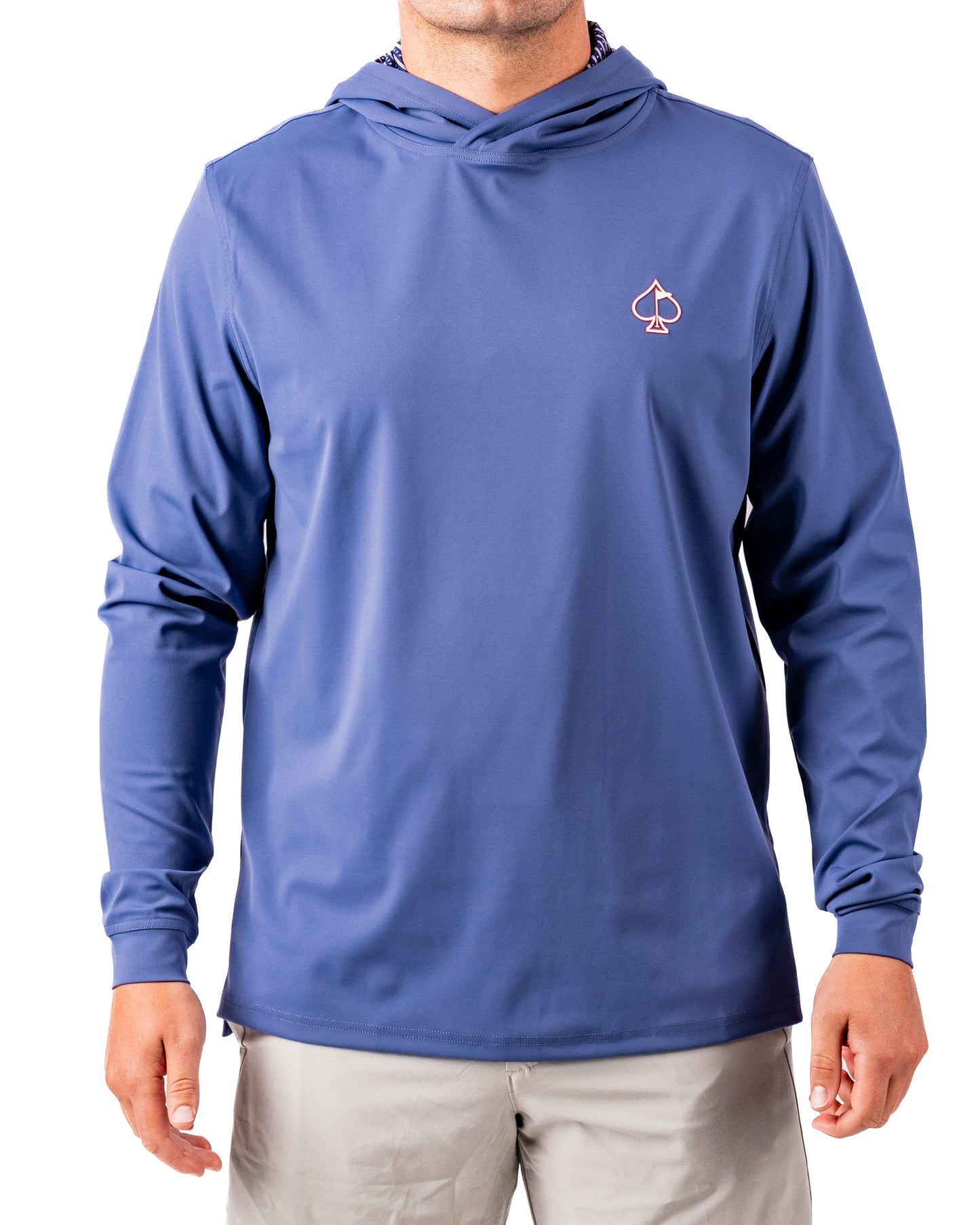 Pins and Aces Performance Golf Hoodie - Wavy Stars and Stripes