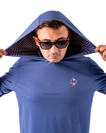 Pins and Aces Performance Golf Hoodie - Wavy Stars and Stripes