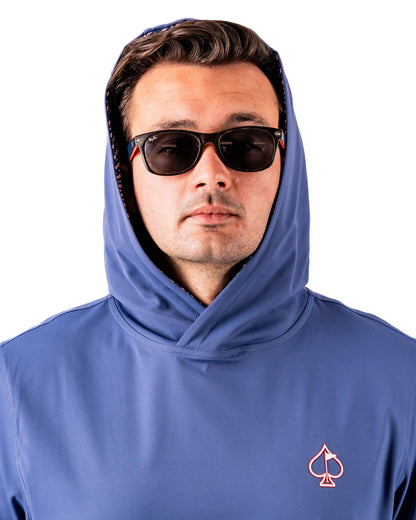 Pins and Aces Performance Golf Hoodie - Wavy Stars and Stripes