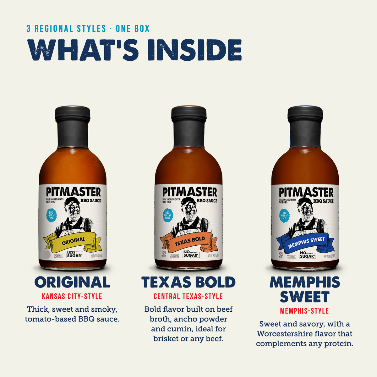 TrueMadeFoods Pitmaster Ed Mitchell Western-Style BBQ Sauce Variety 3-Pack