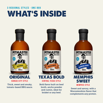 TrueMadeFoods Pitmaster Ed Mitchell Western-Style BBQ Sauce Variety 3-Pack