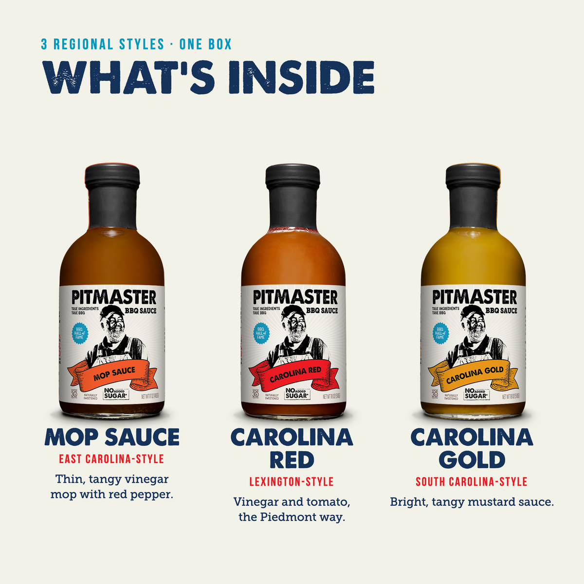 TrueMadeFoods Pitmaster Ed Mitchell Carolina BBQ Sauce Variety 3-Pack
