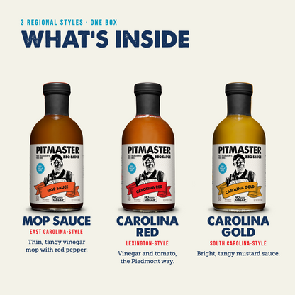 TrueMadeFoods Pitmaster Ed Mitchell Carolina BBQ Sauce Variety 3-Pack