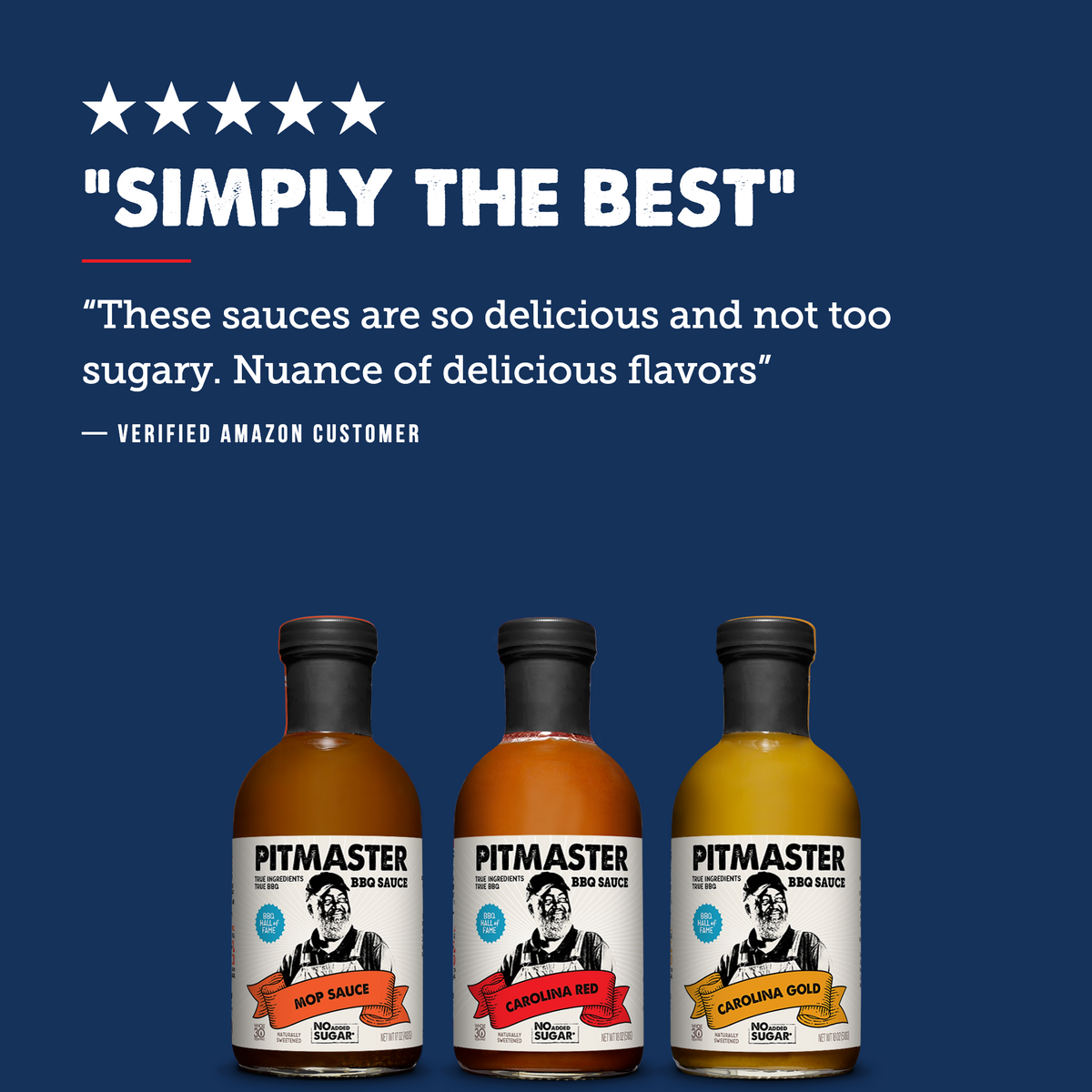 TrueMadeFoods Pitmaster Ed Mitchell Carolina BBQ Sauce Variety 3-Pack