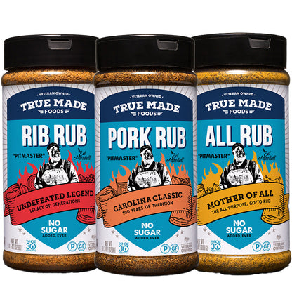 TrueMadeFoods Pitmaster Carolina BBQ Rub Combo Pack from Hall of Fame Pitmaster, Ed Mitchell