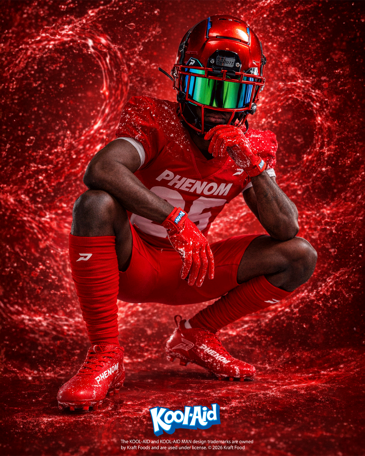 Phenom Elite Kool-Aid 'Cherry' Football Cleats - Quantum Speed by Phenom Elite