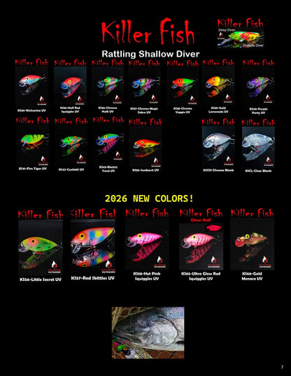 Ice Strong Outdoors - Killer Fish - Rattling Shallow Diver UV - NEW 2026 Colors Just Released!