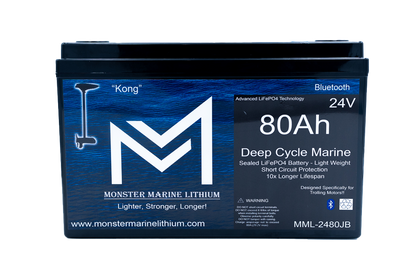 Monster Marine Lithium 24V 80Ah Lithium Marine Trolling Motor Battery "Kong" - Bluetooth