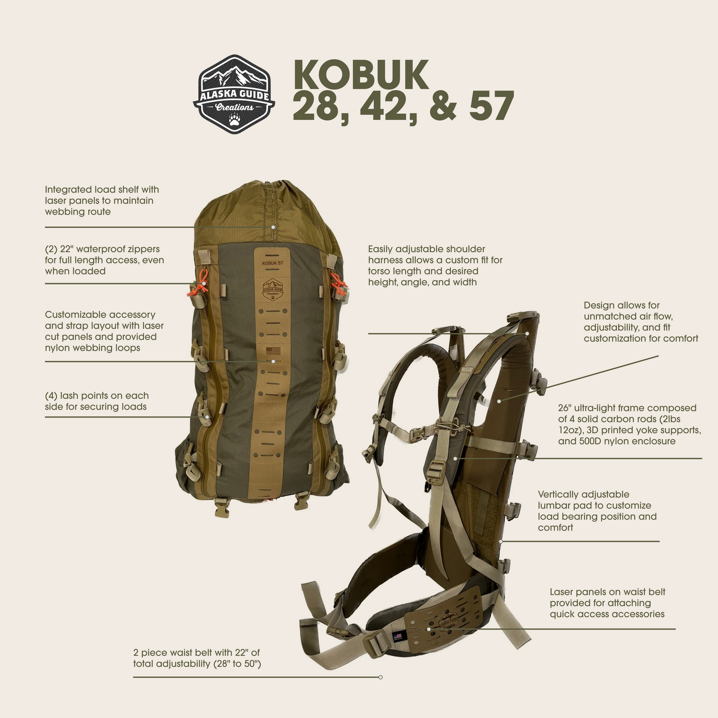 Alaska Guide Creations Kobuk 42 with Kobuk Frame