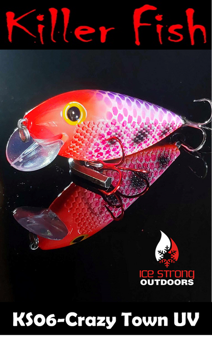 Ice Strong Outdoors - Killer Fish - Rattling Shallow Diver UV - NEW 2026 Colors Just Released!