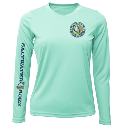 Saltwater Born Key West Island Time Women's Long Sleeve UPF 50+ Dry-Fit Shirt