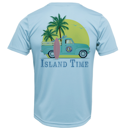 Saltwater Born Key West, FL Island Time Men's Short Sleeve UPF 50+ Dry-Fit Shirt