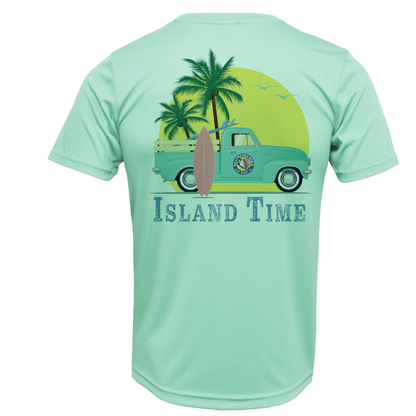Saltwater Born Key West, FL Island Time Men's Short Sleeve UPF 50+ Dry-Fit Shirt