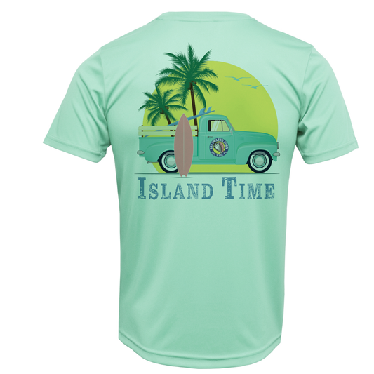 Saltwater Born Key West, FL Island Time Men's Short Sleeve UPF 50+ Dry-Fit Shirt