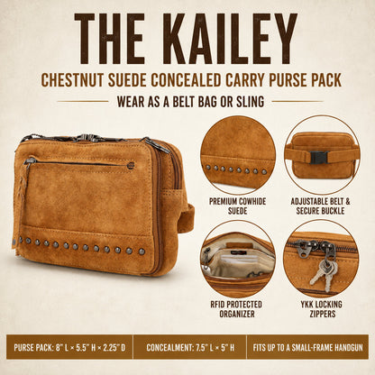 Concealed Carry Kailey Leather Purse Pack by Lady Conceal