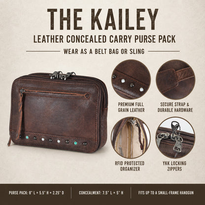 Concealed Carry Kailey Leather Purse Pack by Lady Conceal