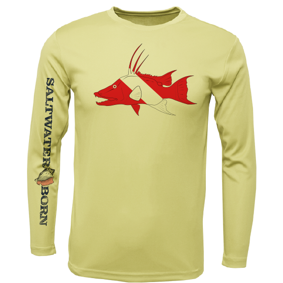 Saltwater Born Key West, FL Hogfish Diver Long Sleeve UPF 50+ Dry-Fit Shirt