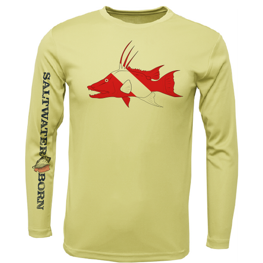 Saltwater Born Key West, FL Hogfish Diver Long Sleeve UPF 50+ Dry-Fit Shirt
