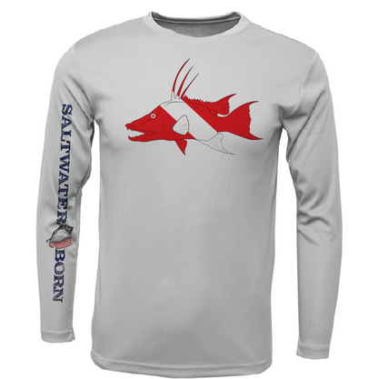 Saltwater Born Key West, FL Hogfish Diver Long Sleeve UPF 50+ Dry-Fit Shirt