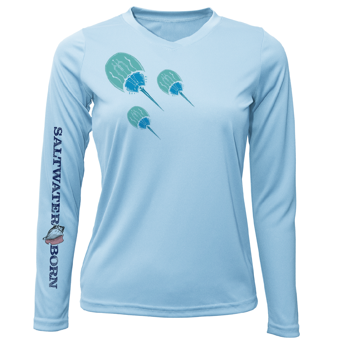 Saltwater Born Key West Horseshoe Crab Women's Long Sleeve UPF 50+ Dry-Fit Shirt