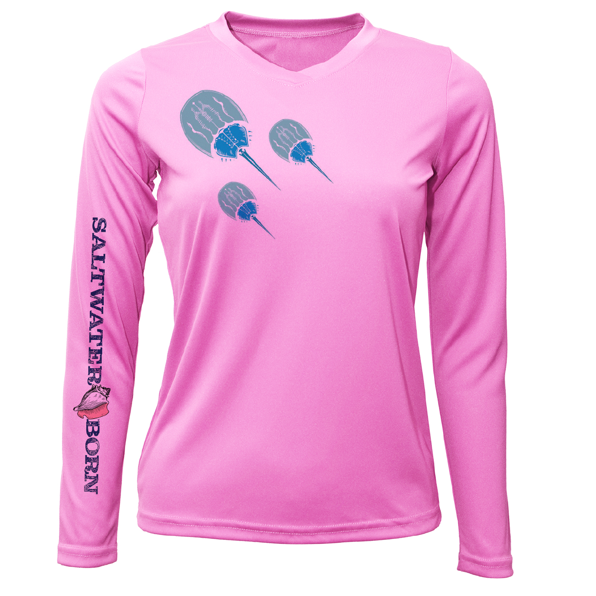 Saltwater Born Key West Horseshoe Crab Women's Long Sleeve UPF 50+ Dry-Fit Shirt