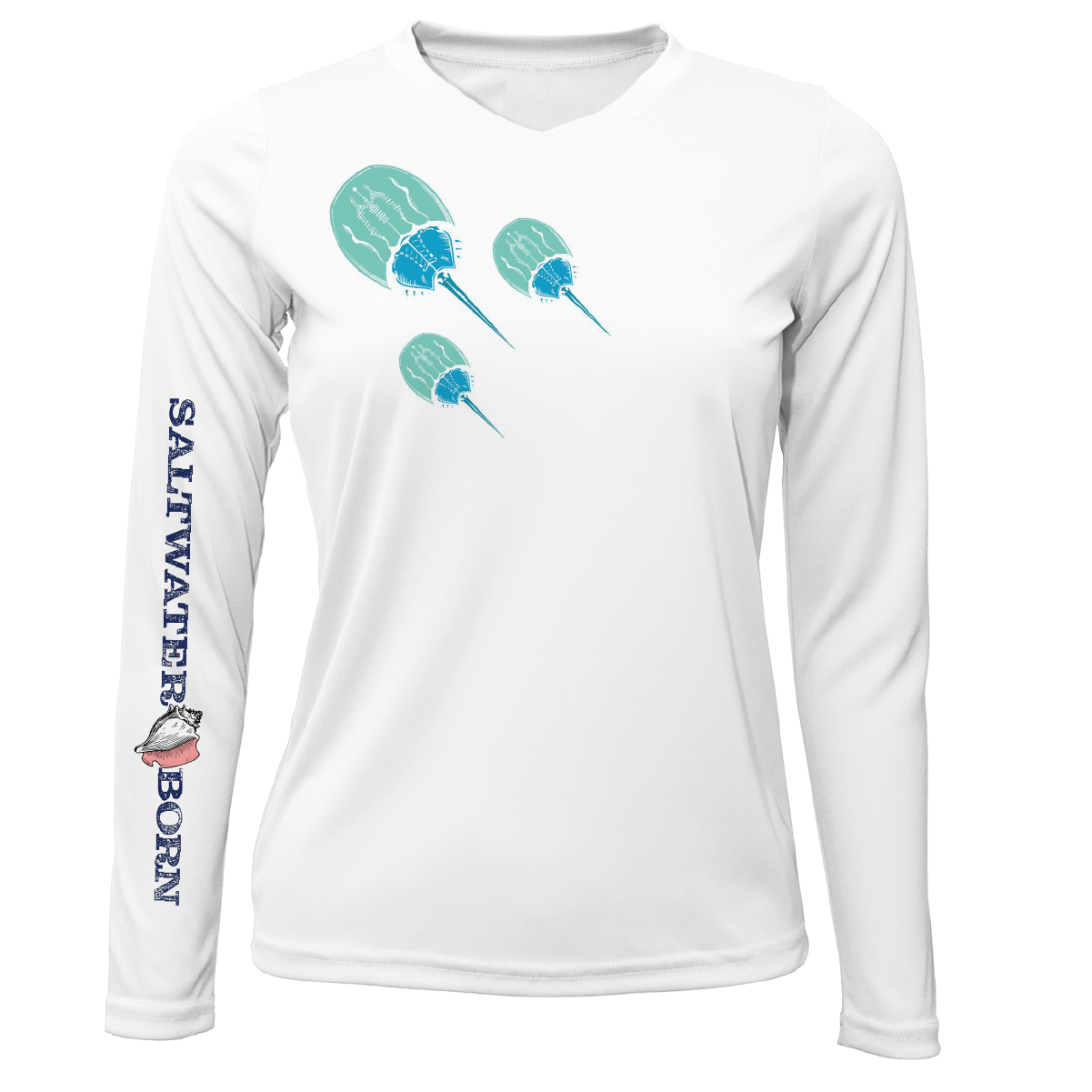 Saltwater Born Key West Horseshoe Crab Women's Long Sleeve UPF 50+ Dry-Fit Shirt