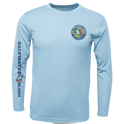 Saltwater Born Key West, FL Jumbo Shrimp Long Sleeve UPF 50+ Dry-Fit Shirt