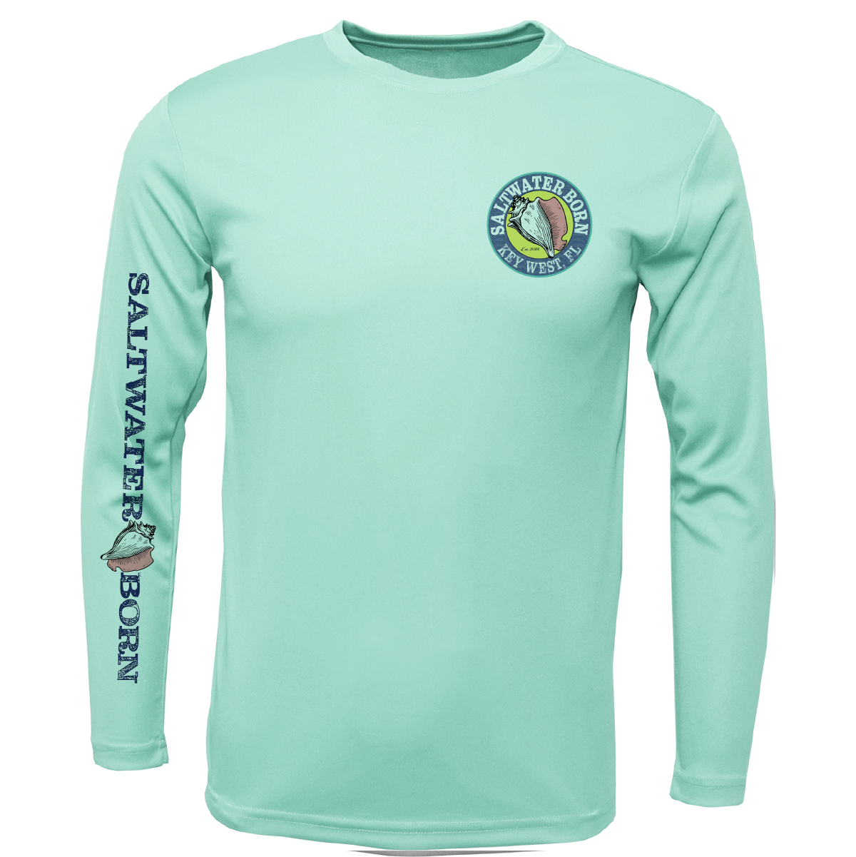 Saltwater Born Key West, FL Jumbo Shrimp Long Sleeve UPF 50+ Dry-Fit Shirt