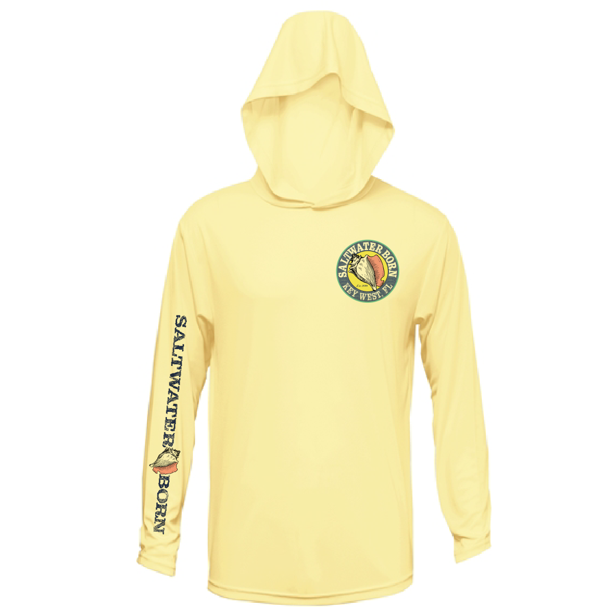 Saltwater Born Key West, FL Jumbo Shrimp Long Sleeve UPF 50+ Dry-Fit Hoodie