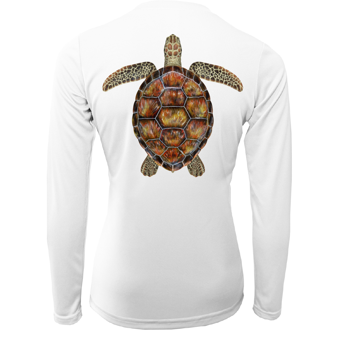 Saltwater Born Key West Realistic Turtle Women's Long Sleeve UPF 50+ Dry-Fit Shirt