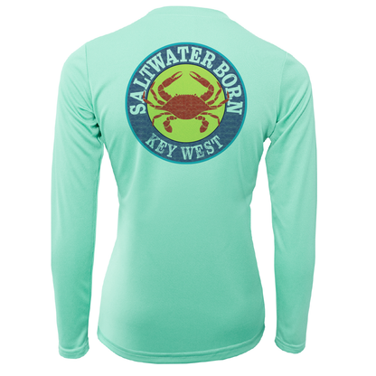 Saltwater Born Key West Steamed Crab Women's Long Sleeve UPF 50+ Dry-Fit Shirt