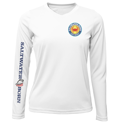 Saltwater Born Key West Steamed Crab Women's Long Sleeve UPF 50+ Dry-Fit Shirt