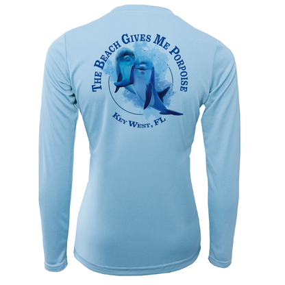 Saltwater Born Key West "The Beach Gives me Porpoise" Women's Long Sleeve UPF 50+ Dry-Fit Shirt